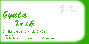 gyula krik business card